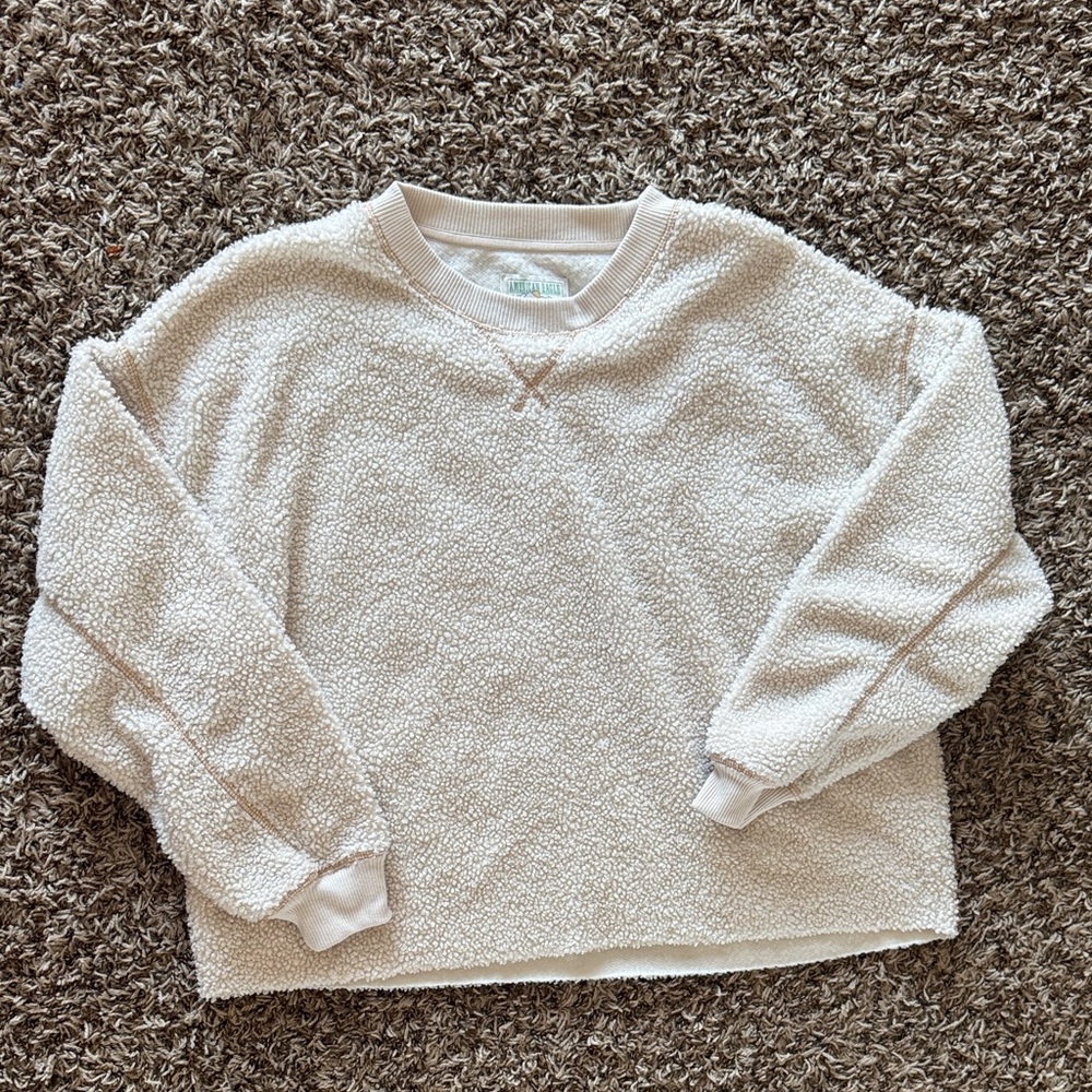 American Eagle Outfitters Cream Textured Sweater